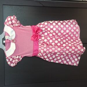 Disney Minnie Mouse Pink Polka Dot Dress with - Size 8-10 NWT